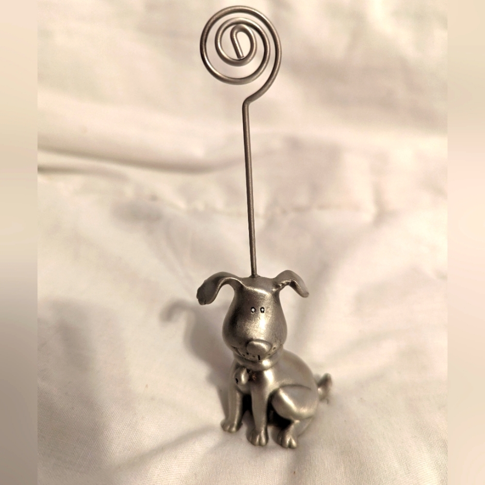 Pewter Dog Clip Desktop Memo/Picture Holder